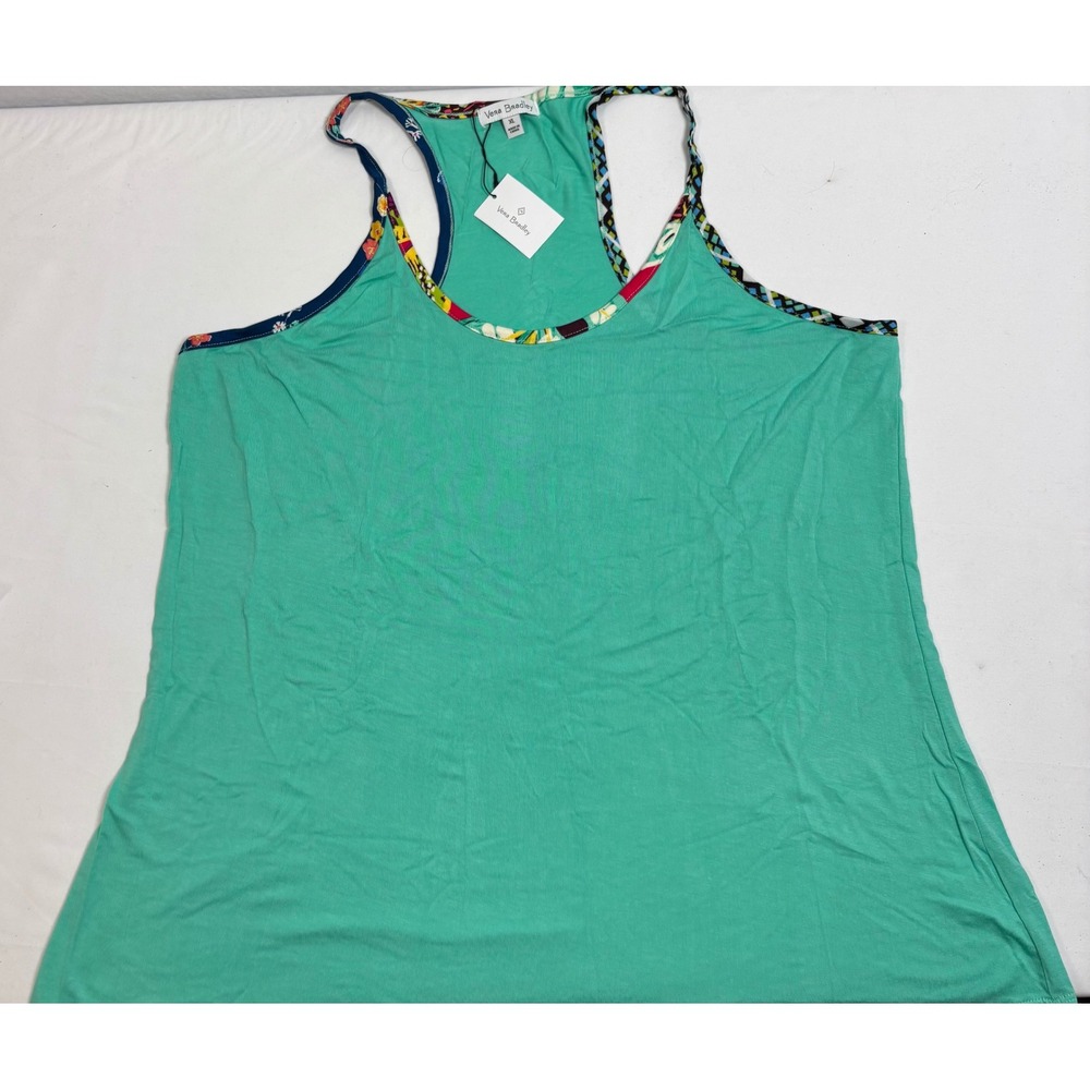 Vera Bradley XL Cascade Aqua Pajama Tank Top Retired Floral Racerback NWT